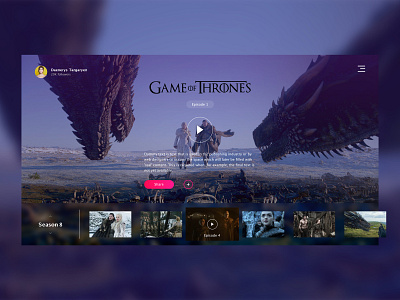 Game of thrones seasons app design dragon dribbble got hello interface interfaz landing minimal play season sketch ui ux web
