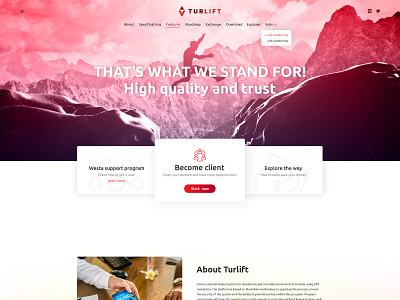 Turlift coin crypto currency design exchange landing landing page layout logo market web design web site