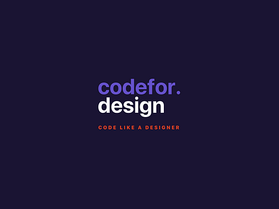 Codefor.Design branding design typography website wip
