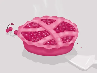 Dribbble Berry Pie cartoon cherry cherry pie dribbble illustration photoshop pie
