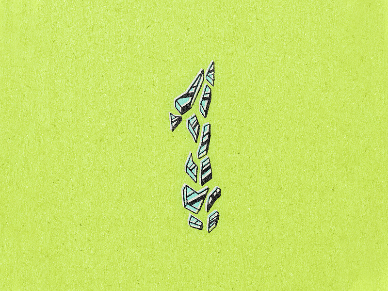 Picking up the pieces 36days 1 36daysoftype broken glass illustration indie one pieces punk retro rock texture typography vintage