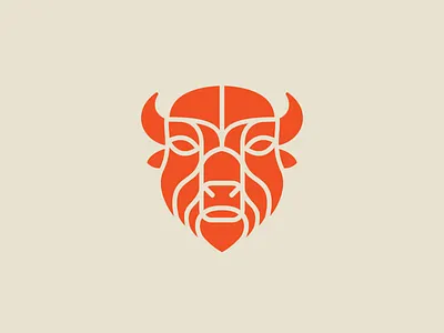 Bison animal bison brand branding buffalo design head horns icon kansas logo wichita