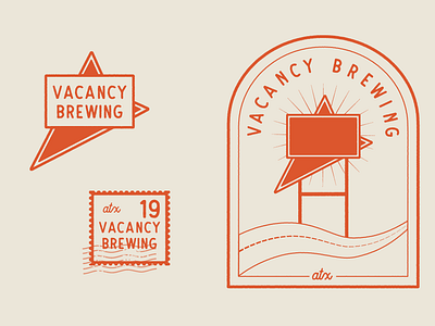 Vacancy Brewing Logo Variations adobe beer bold design branding brewery design highway iconography identity illustration illustrator logo minimal roys sign signage type typography vacancy vector