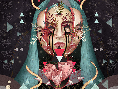 Billie Eilish album cover art artwork bille eilish billie eilish art digital art fan art illustration ink mixed media music music art poster
