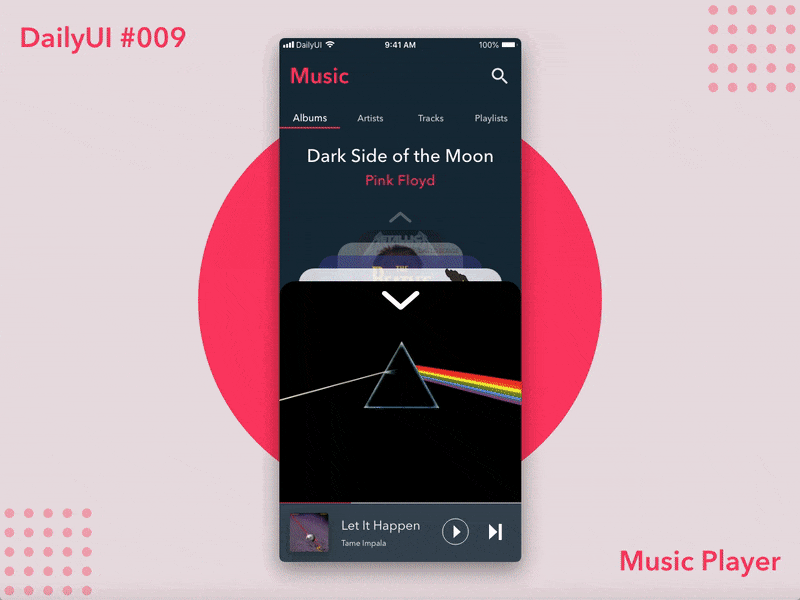 DailyUI #009 adobexd albums dailyui dailyui 009 design interaction design micro interaction music app ui
