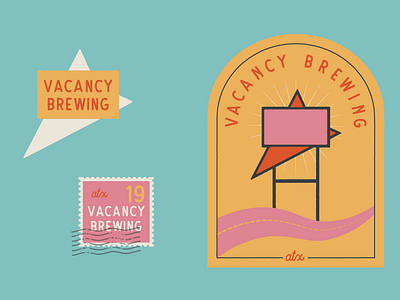 Vacancy Brewing Logo Color Variations adobe beer beer branding branding brewery logo brewey design highway highway sign identity illustraion illustration logo sign travel vacant vector