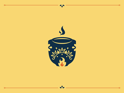 Open Tandoor - Logomark curry flame indian food logomark oven restaurant tandoor yellow