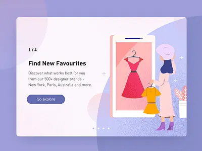 Online shopping banner design app apparel branding clothes design dress ecommerce fashion graphic guide page illustration interface online shopping ui vector woman