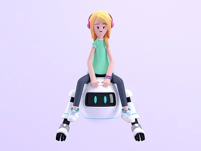 ARTIST 3d artist c4d character design girl illustration render robot