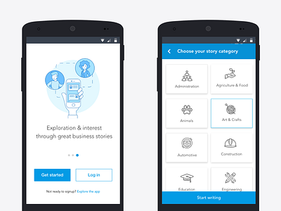 choose your interests article business app category home interests ui design user onboarding
