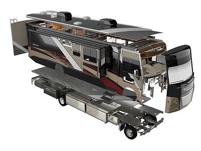 Winnebago Cutaway Render automotive c4d cad cad files cinema 4d product render products redshift rendering renders viz