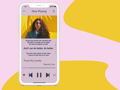 Daily UI 009: Music Player 100 day challenge app dailyui design lyrics music app musicplayer ui ux