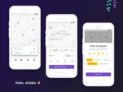 Android Taxi Order App | Android android app app cards design feedback icons map minimal mobile app design order taxi ux ui