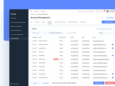 Property Management Accounts account admin admin dashboard clean dashboard management minimal modern property ui ux web app website
