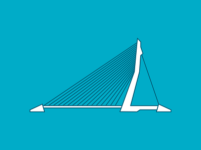 Rotterdam landmarks: Erasmusbrug architecture branding bridge erasmusbridge erasmusbrug illustration juuve line minimal modern rotterdam simplistic skyline swan zwaan