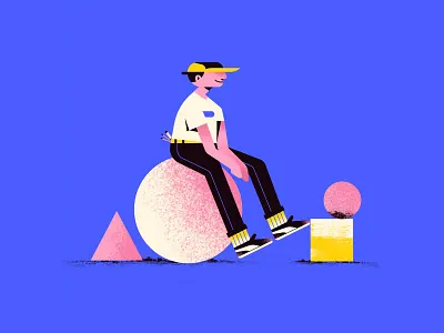 Boy boy cap character circle flat illustration pants shoes vector