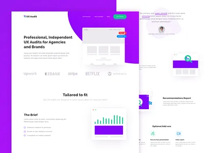 UX Audit clean design flat homepage illustration interface layout minimal typography ui ux web website