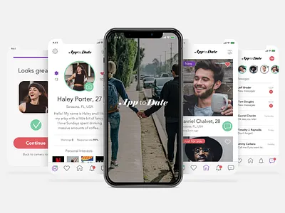 App to Date app app design branding datingapp design digital art icon logo typography ui user interface ux ux ui vector web work in progress