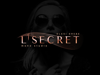 L'secret beauty app black branding hair logo logotype mono studio pink gold salon scissors secret логотип