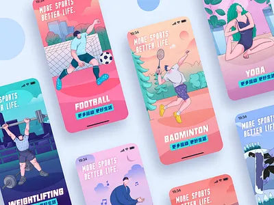 More sports better life app design illustration ui 插图