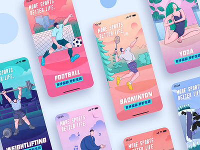 More sports better life app design illustration ui 插图