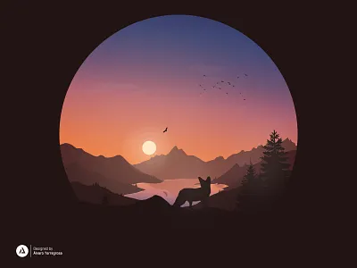 Nature Illustration 2 branding design esports esports logo firewatch flat graphic design hello hello dribbble illustration mascot logo minimal minimalist moon nature polyart typography ui ux