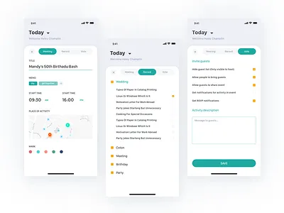 Clean and comfortable event management 100天 activity event ios meeting ui ux x 活动 清洁 苹果手机 设计 页 颜色
