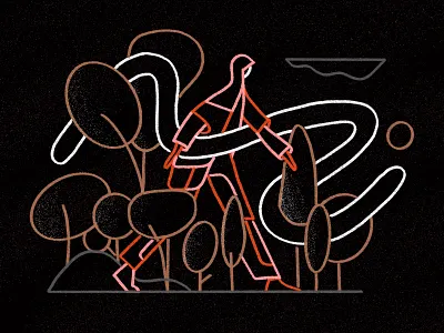 Night in the woods forest night tree walking woods