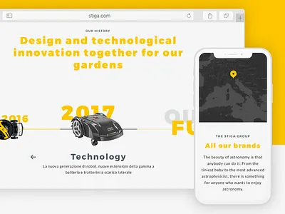 Stiga - responsive website art direction corporate design green interface map ui mobile responsive timeline ui user experience user interface ux web website yellow