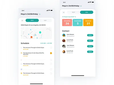 Clean and comfortable event management 100天 clean ios meeting ui ux x 事件 活动 颜色