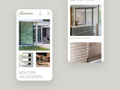 Zonnelux Mobile clean design focus homepage mobile simple ui ux website white