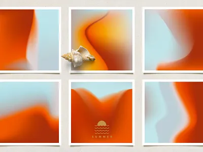 Summer Terra Branding Collection abstract beach branding colors design gradient background gradient color illustration illustrations living coral logo minimalism ocean summer terracotta texture vector