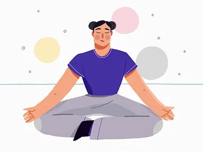 Harmony 2d art beauty character character design chill clean design femine feminine design harmony illustration meditation spirit sport ui vector vera dementchouk woman yoga
