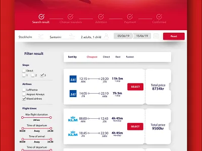 Ticket redesign of UI and UX design flight product design search ticket travel ui ui design ux ux design web