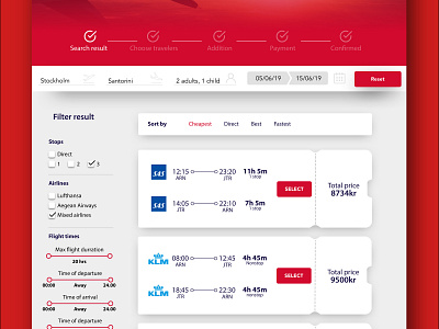 Ticket redesign of UI and UX design flight product design search ticket travel ui ui design ux ux design web