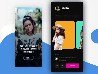 Fashion App app dark design screen sketch ui ux