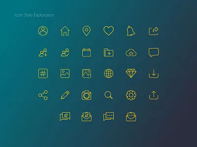 Icons Style Exploration clean icons creative design design design inspiration gradient background icon branding icon design icon style icons icons pack icons set minimal icon simple icons stroke icons thin icons thin line icons vector