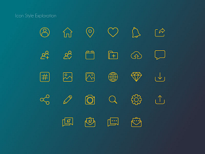 Icons Style Exploration clean icons creative design design design inspiration gradient background icon branding icon design icon style icons icons pack icons set minimal icon simple icons stroke icons thin icons thin line icons vector