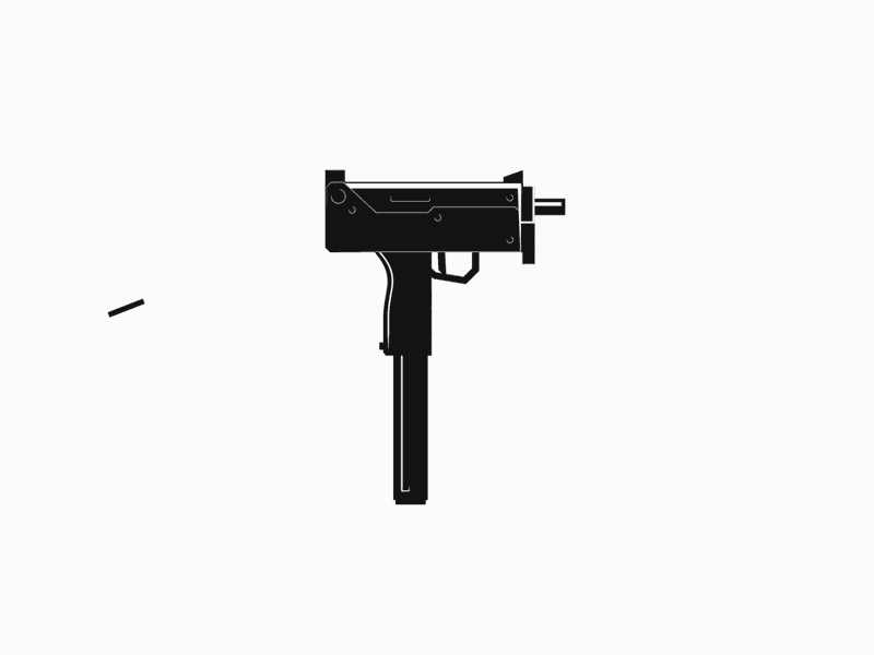 UZI animate animation 2d art black brutal dead digital 2d digitalart fair gta gun gunner kill mograph motion motiondesign motiongraphics uzi visual war