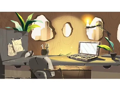 stone age art artwork cartoon consept digital dribbble illustration office stone stone age work