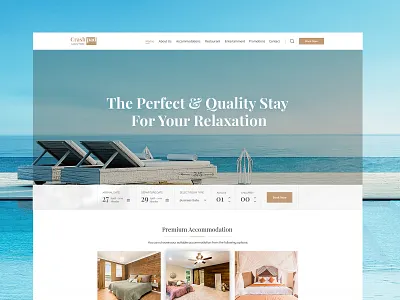 Crashpad Hotel accommodation breakfast creative design flat homepage hospitality hotel hotel booking resort template ui ux web website