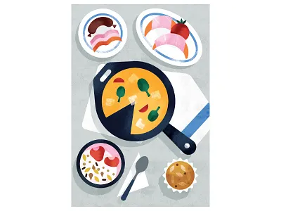 The Wall Street Journal | Breakfast is Served! breakfast editorial food illustration texture