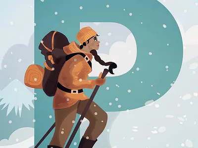 P is for Poorna Malavath 36daysoftype blue characterdesign design girlpower illustrations inspiring typography women