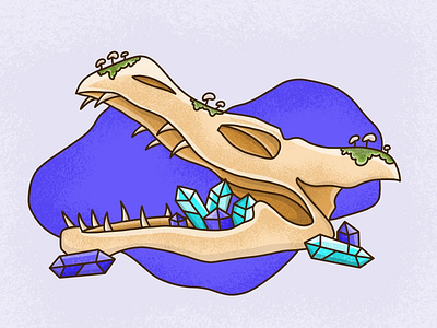 Dragon Skull design dragon fantasy flat icon illustration skull vector