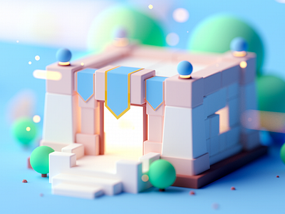 Castle 3d c4d cartoon cinema 4d cinema4d design fantasy forest game game asset game building game design illustration isometric isometric room low poly lowpoly octane