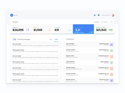 Atom dashboard - home screen app dailyui dashboard dashboard app design finance hr minimal sales ui ui ux ux ui web