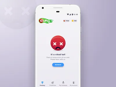 Cricplay - Error States don't always have to be technical! cricket design error illustration logo ui ux vector
