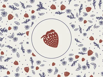 Strawberry Pattern fruit design fruit illustration graphic design illustration illustration art pack design packaging design pattern pattern a day pattern art pattern brush pattern design pattern library strawberries strawberry strawberry pattern
