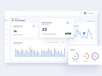 Doctio - Dashboard analytics app charts dashboard data design doctor health healthcare medical medicine sdh service ui ux