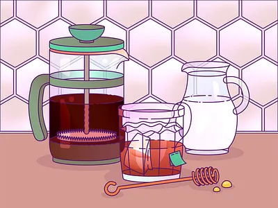 Coftea coffee design glass illustration tea vector